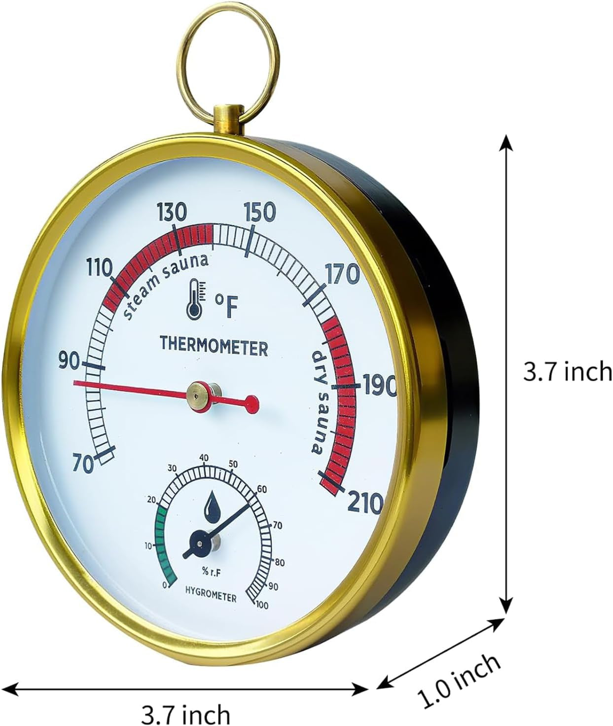 Sauna Thermometer Fahrenheit & Hygrometer, 2026 Upgraded Lanyard-Mounted for Portable Steam Sauna Box, Ideal for Infrared/Indoor/Home Use, Essential Accessory & Gift for Enthusiasts
