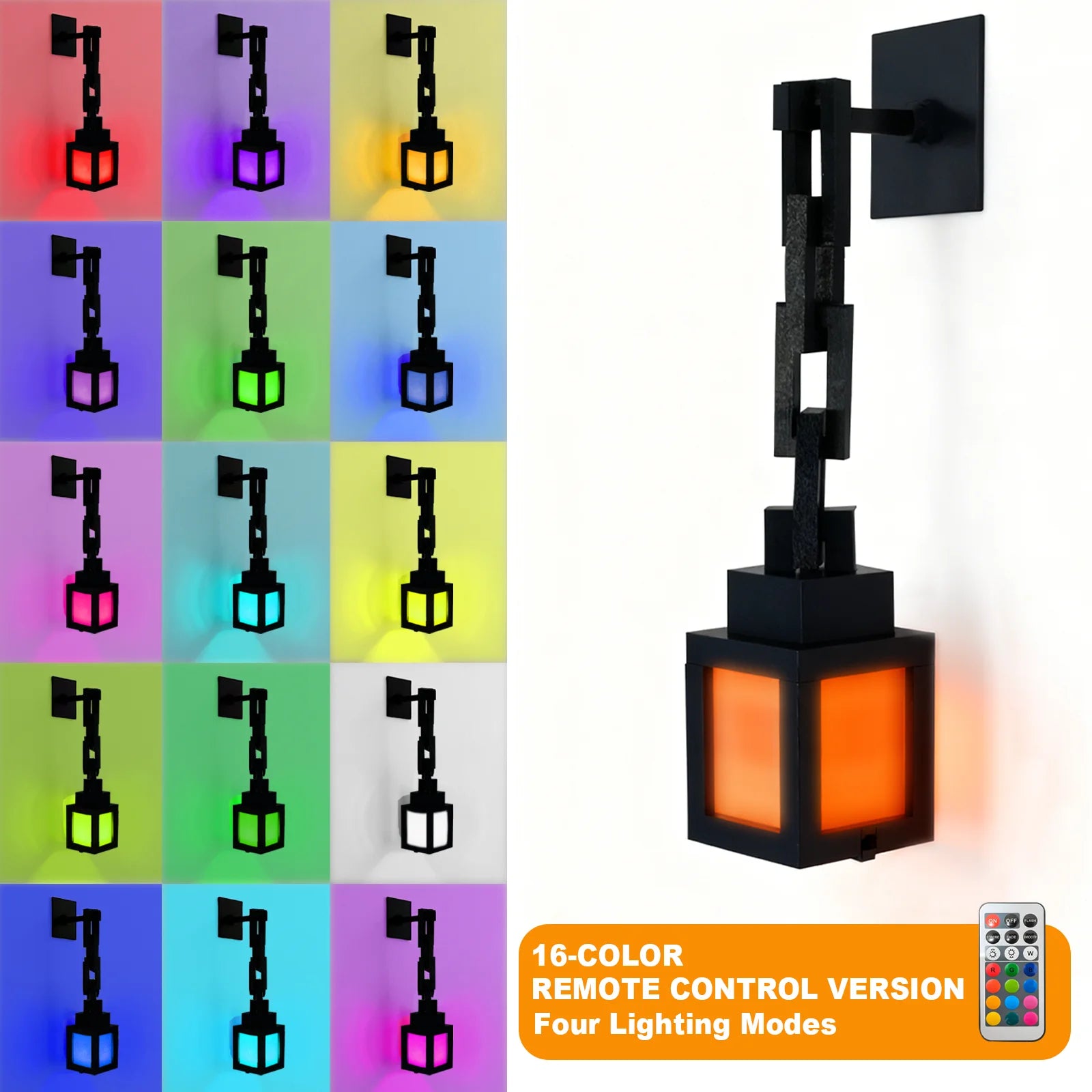Pixel Glow Wall Lantern | USB Rechargeable Color-Changing Light