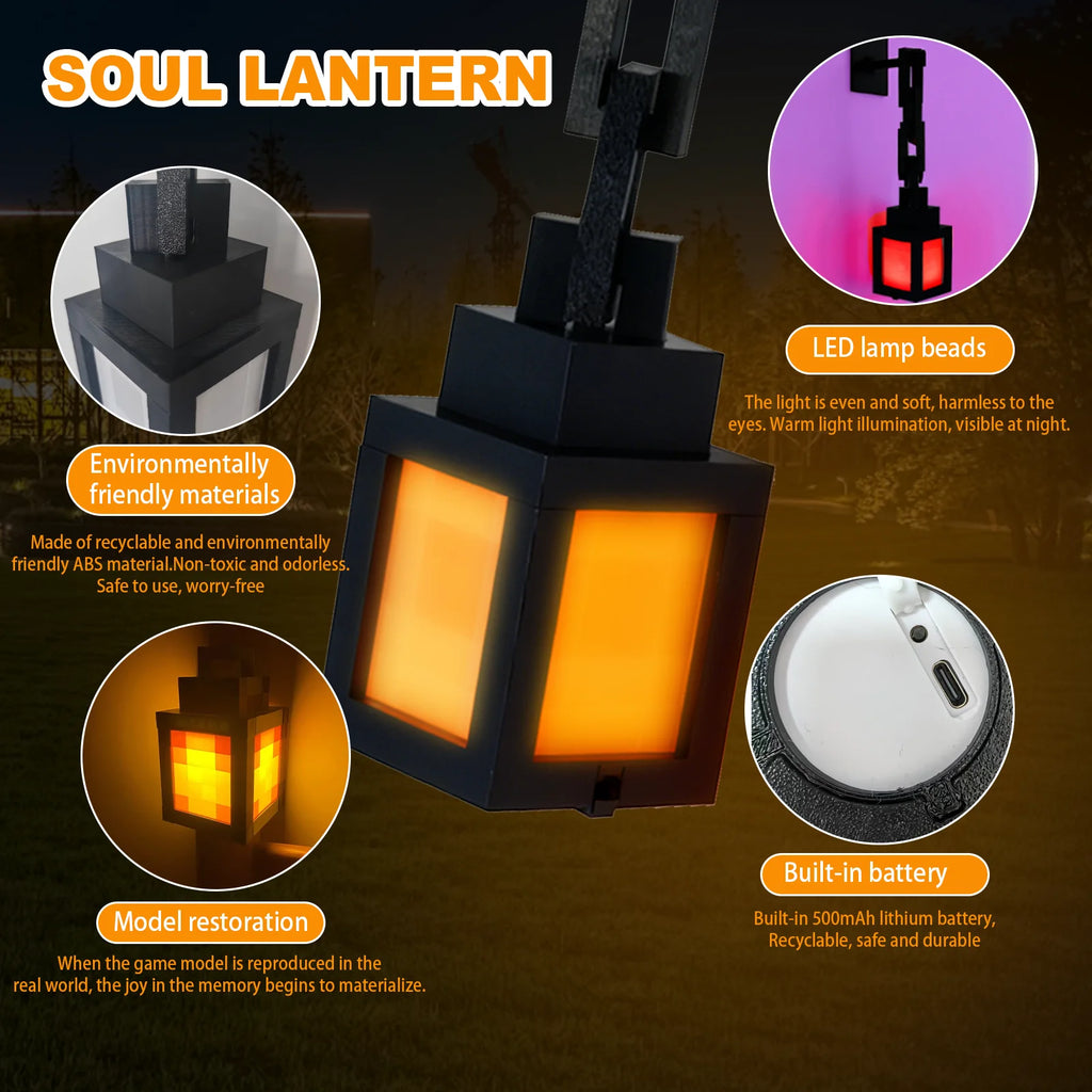 Pixel Glow Wall Lantern | USB Rechargeable Color-Changing Light