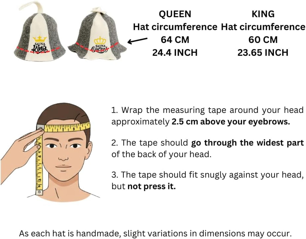 Sauna Gift Set "Sauna King & Queen" - 2 X Sauna Hat Made of 100% Wool Felt + Eucalyptus Sauna Infusion - Luxury Sauna Set for Two - Sauna Accessories & Gift Idea for Sauna Lovers, Wellness