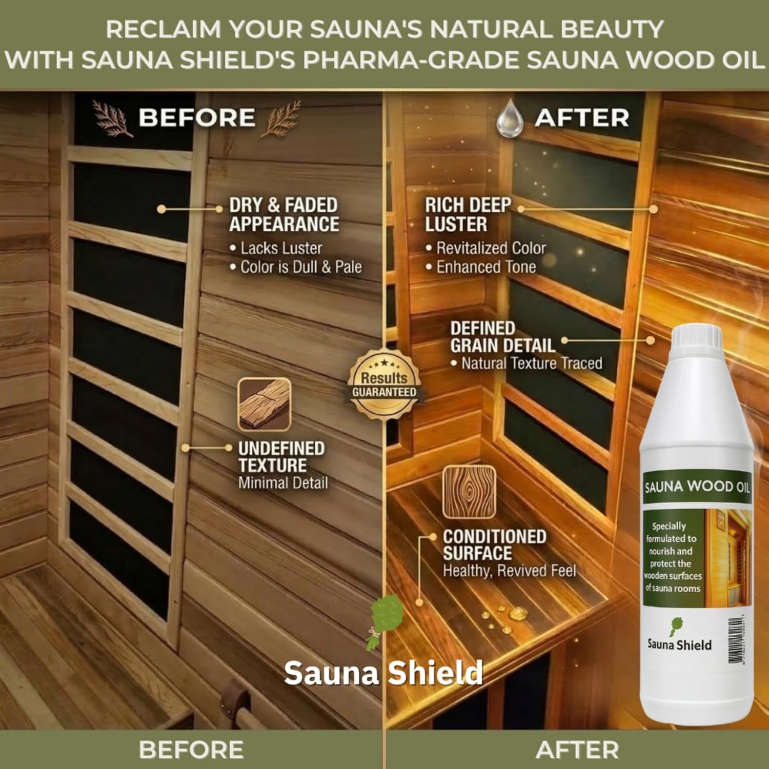 Sauna Care Set – Sauna Wood Oil & Sauna Cleaner (33.8 Fl Oz Each) with Applicator Sponge & Gloves | Protects, Cleans & Nourishes Sauna Wood | for Traditional & Infrared Saunas