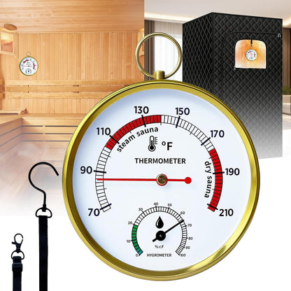 Sauna Thermometer Fahrenheit & Hygrometer, 2026 Upgraded Lanyard-Mounted for Portable Steam Sauna Box, Ideal for Infrared/Indoor/Home Use, Essential Accessory & Gift for Enthusiasts