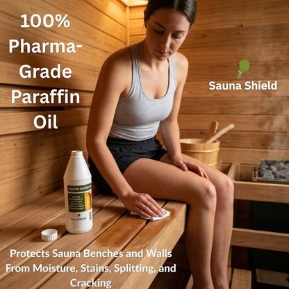 Sauna Care Set – Sauna Wood Oil & Sauna Cleaner (33.8 Fl Oz Each) with Applicator Sponge & Gloves | Protects, Cleans & Nourishes Sauna Wood | for Traditional & Infrared Saunas